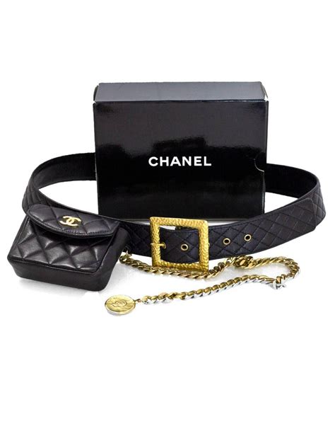 vintage quilted chanel bag chain belt fanny pack|Chanel Waist Bags .